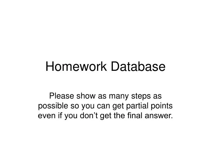 homework database