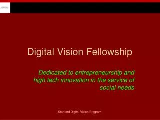 Digital Vision Fellowship