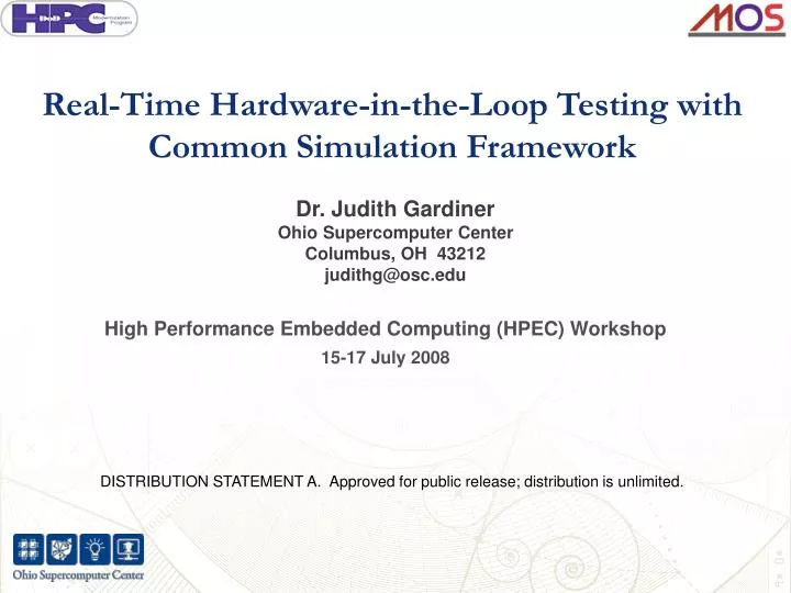 real time hardware in the loop testing with common simulation framework