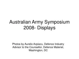 Australian Army Symposium 2008- Displays