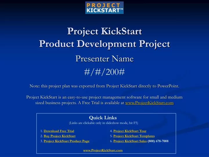 project kickstart product development project