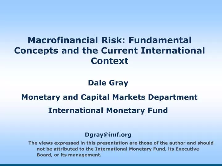 macrofinancial risk fundamental concepts and the current international context