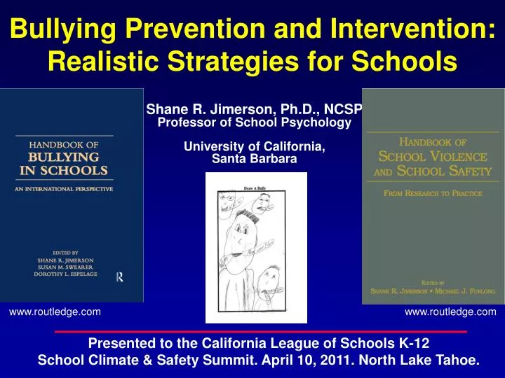 bullying prevention and intervention realistic strategies for schools