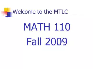 Welcome to the MTLC