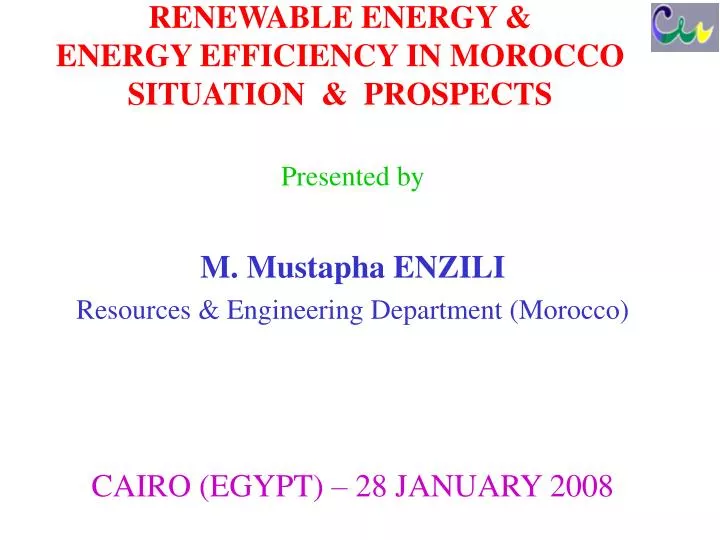 renewable energy energy efficiency in morocco situation prospects