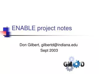 ENABLE project notes