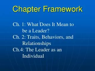 Chapter Framework