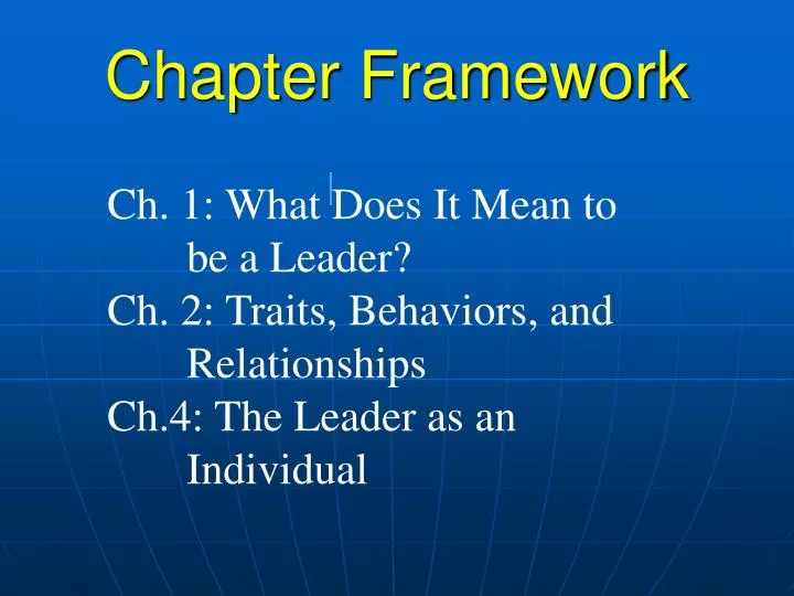 chapter framework