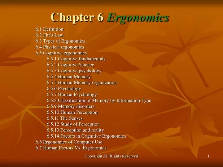 chapter 6 ergonomics