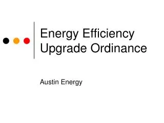 Energy Efficiency Upgrade Ordinance