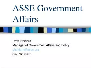 ASSE Government Affairs