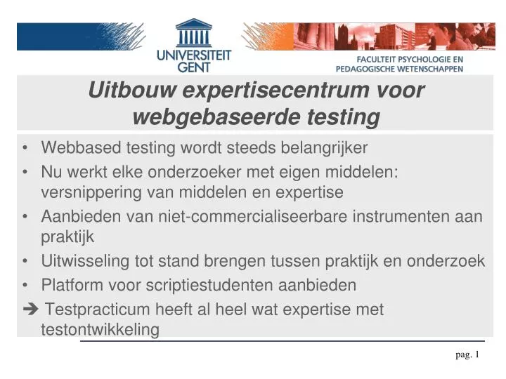 uitbouw expertisecentrum voor webgebaseerde testing