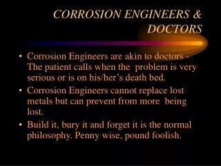 CORROSION ENGINEERS &amp; DOCTORS