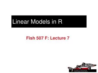 Linear Models in R