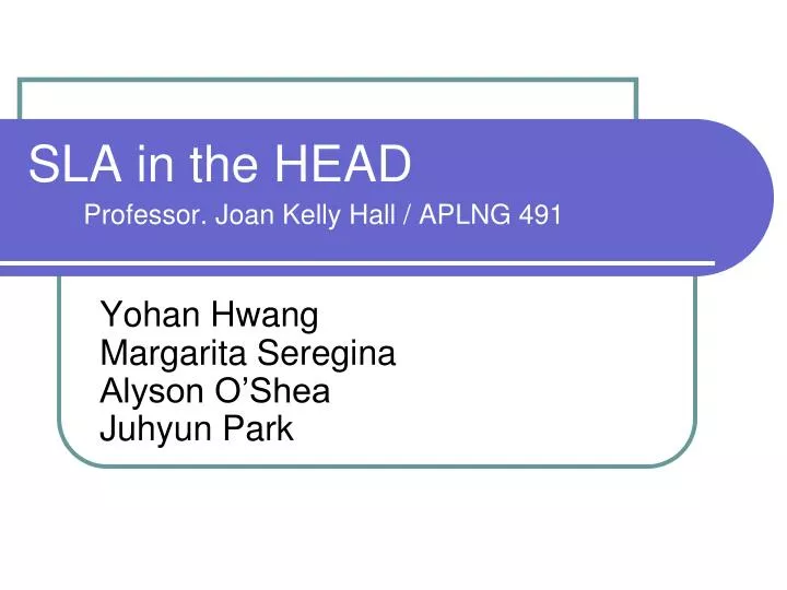sla in the head professor joan kelly hall aplng 491