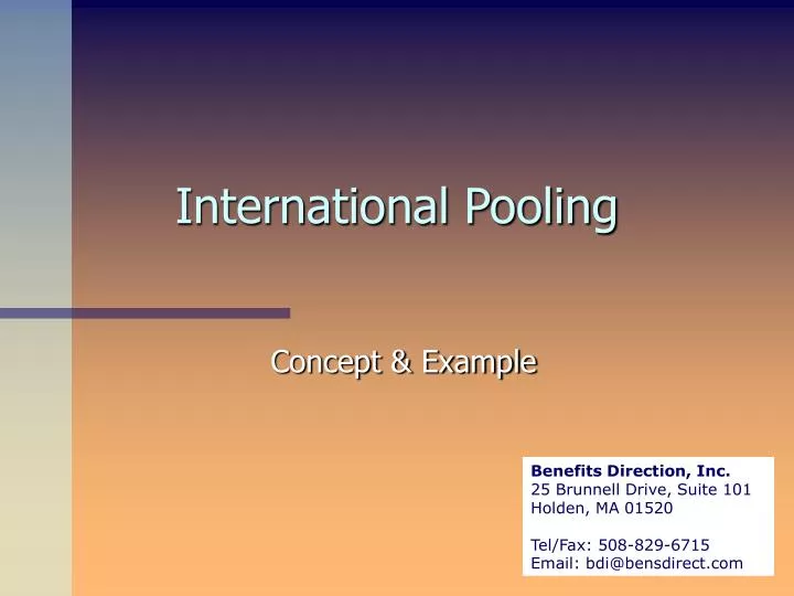 international pooling