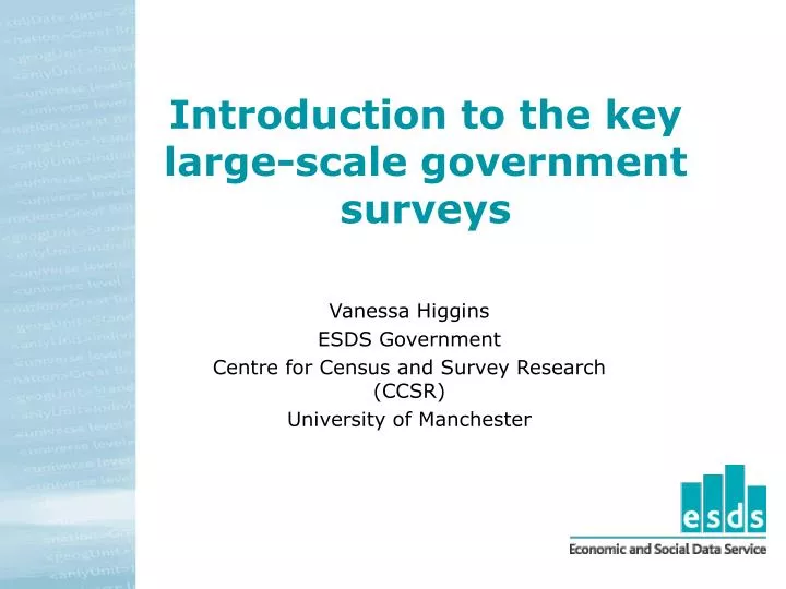 introduction to the key large scale government surveys