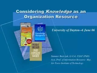 Considering Knowledge as an Organization Resource