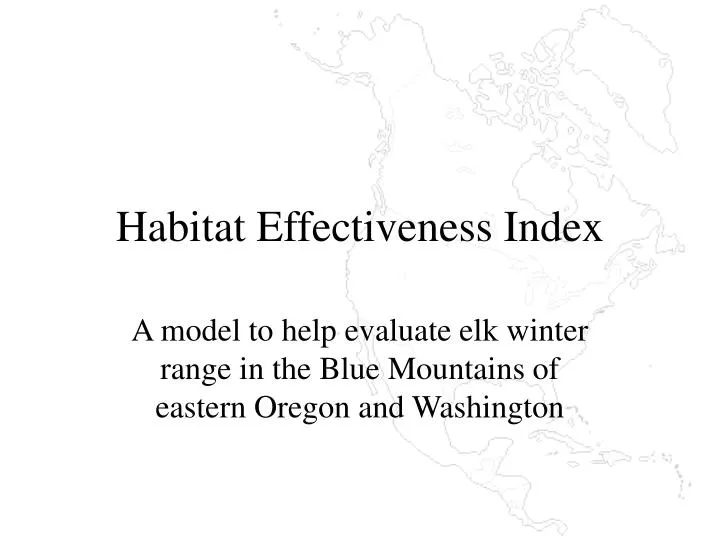 habitat effectiveness index