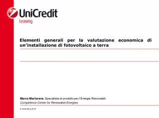 Elementi generali per la valutazione economica di un’installazione di fotovoltaico a terra