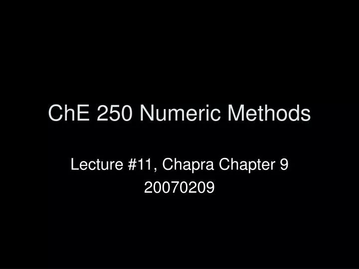 che 250 numeric methods