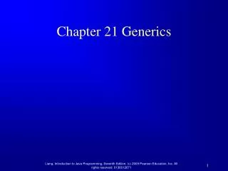 Chapter 21 Generics
