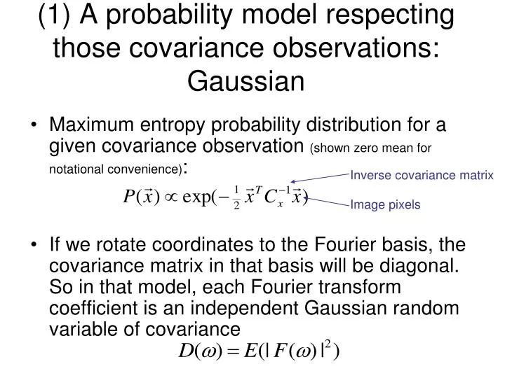 1 a probability model respecting those covariance observations gaussian