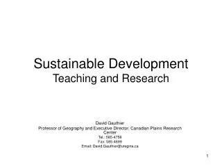 Sustainable Development Teaching and Research