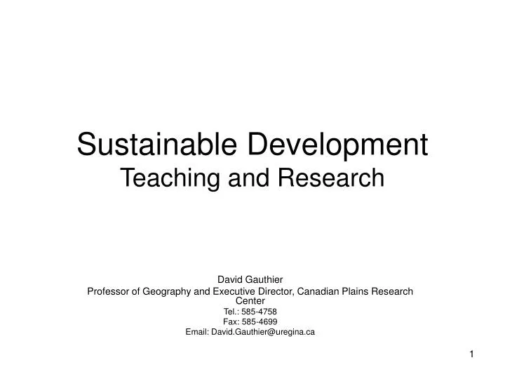sustainable development teaching and research