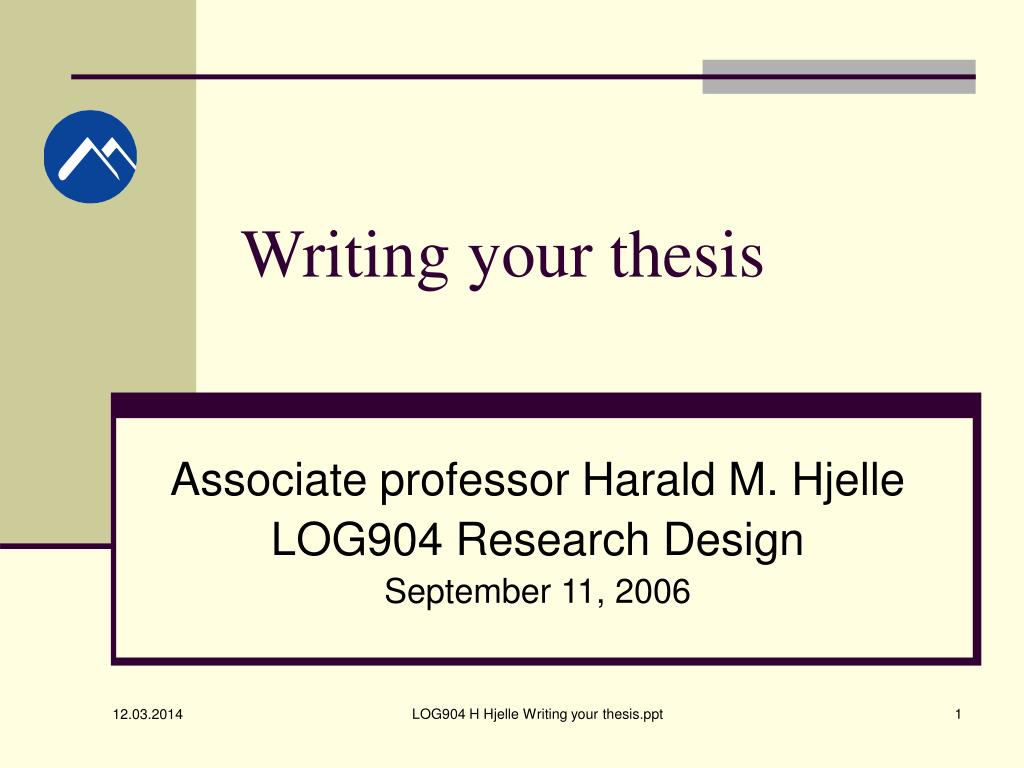 PPT - Writing your thesis PowerPoint Presentation, free download - ID ...