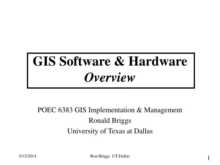 gis software hardware overview