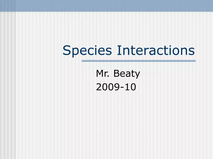 species interactions