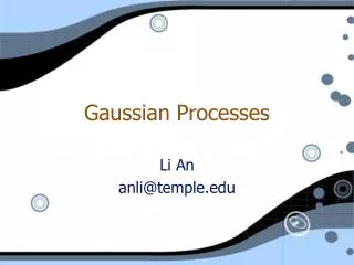 Gaussian Processes