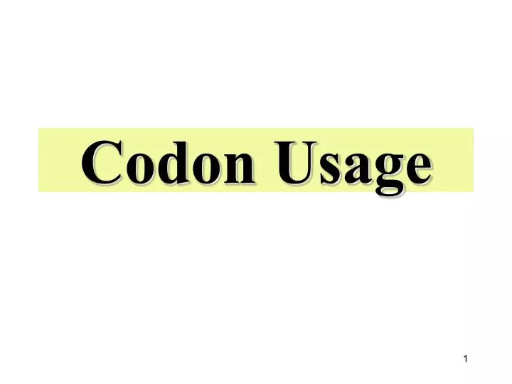 codon usage