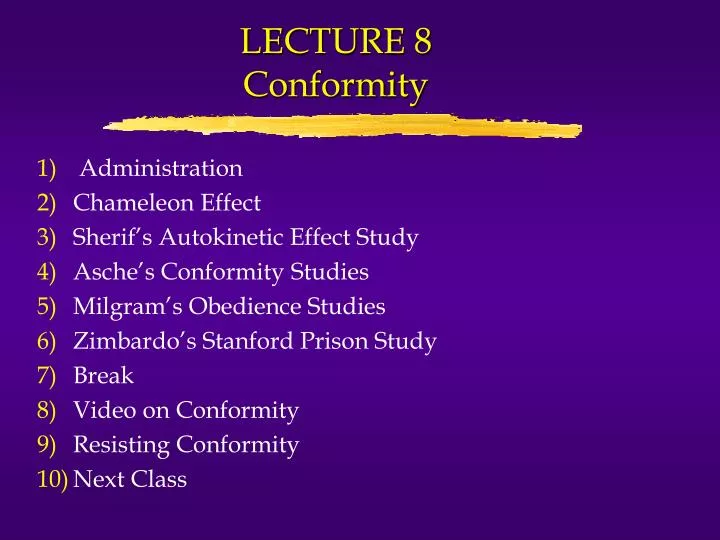 lecture 8 conformity