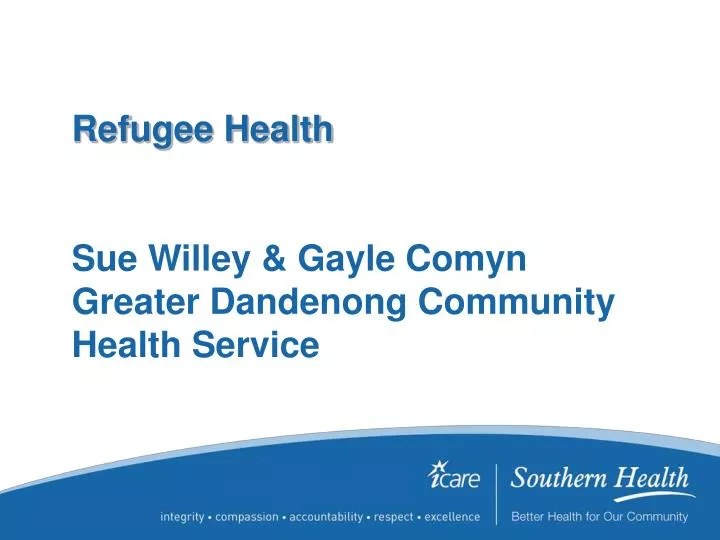 refugee health sue willey gayle comyn greater dandenong community health service