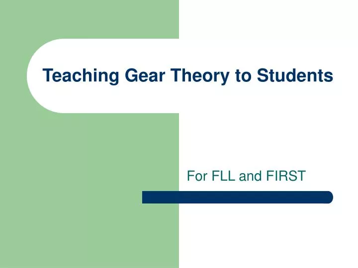 teaching gear theory to students