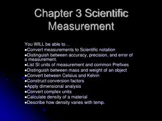 Chapter 3 Scientific Measurement