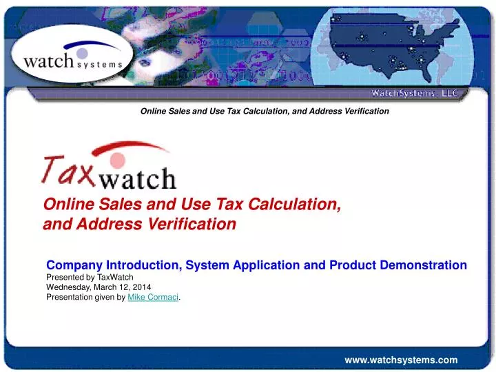 online sales and use tax calculation and address verification