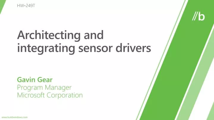 architecting and integrating sensor drivers