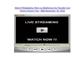 Watch Philadelphia 76ers vs Oklahoma City Thunder Live Onlin