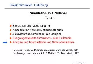 Projekt Simulation: Einführung