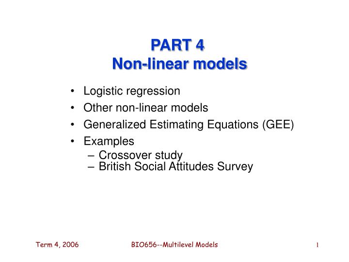 part 4 non linear models
