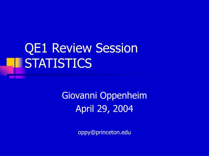 qe1 review session statistics