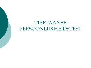 tibetaanse persoonlijkheidstest