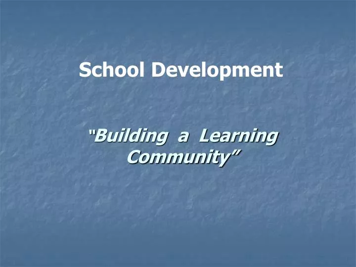building a learning community