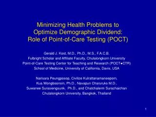 Minimizing Health Problems to Optimize Demographic Dividend: Role of Point-of-Care Testing (POCT)