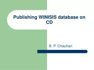 Publishing WINISIS database on CD