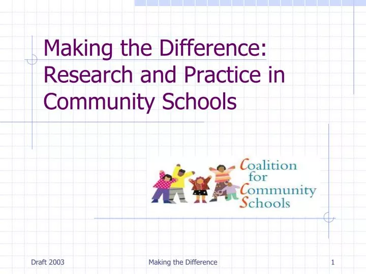 making the difference research and practice in community schools