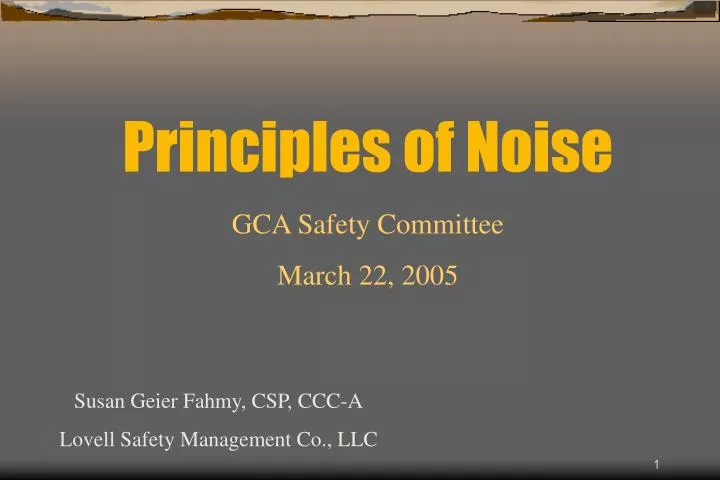 principles of noise
